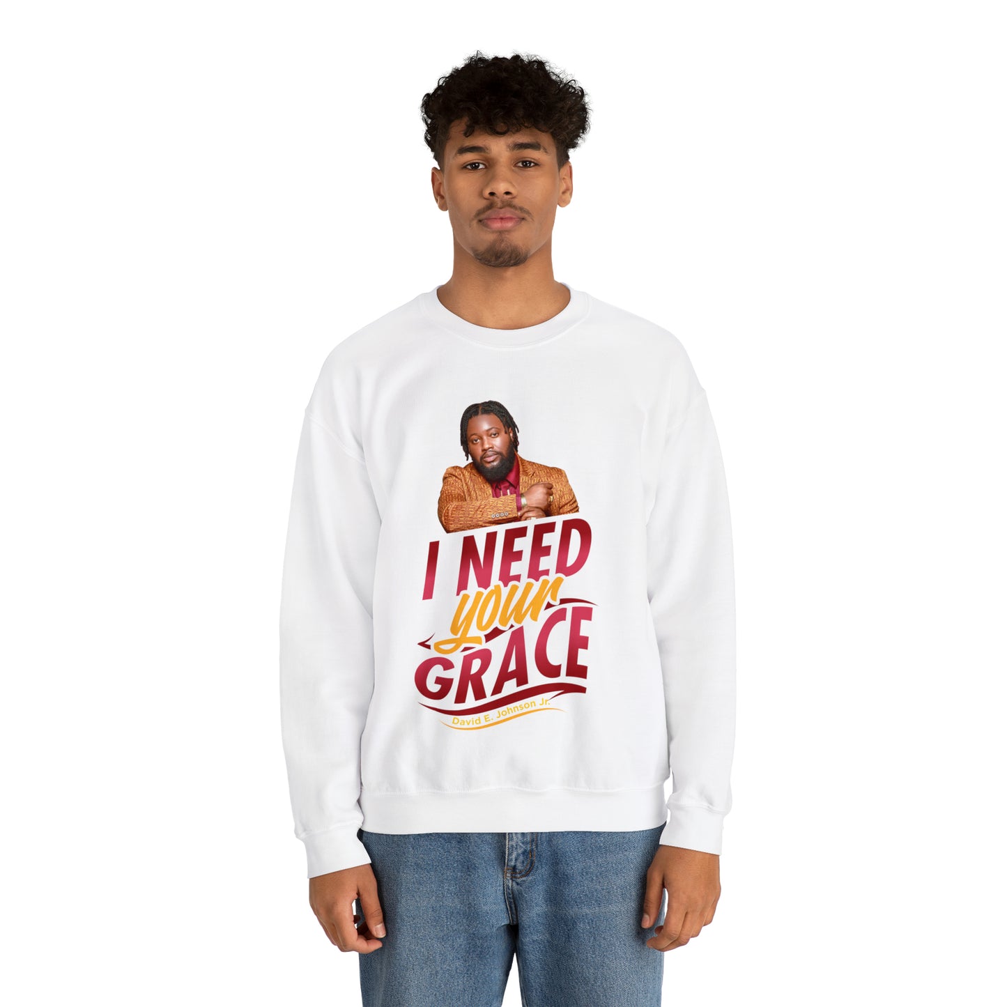 "I Need Your Grace" Graphic Unisex Heavy Blend™ Crewneck Sweatshirt