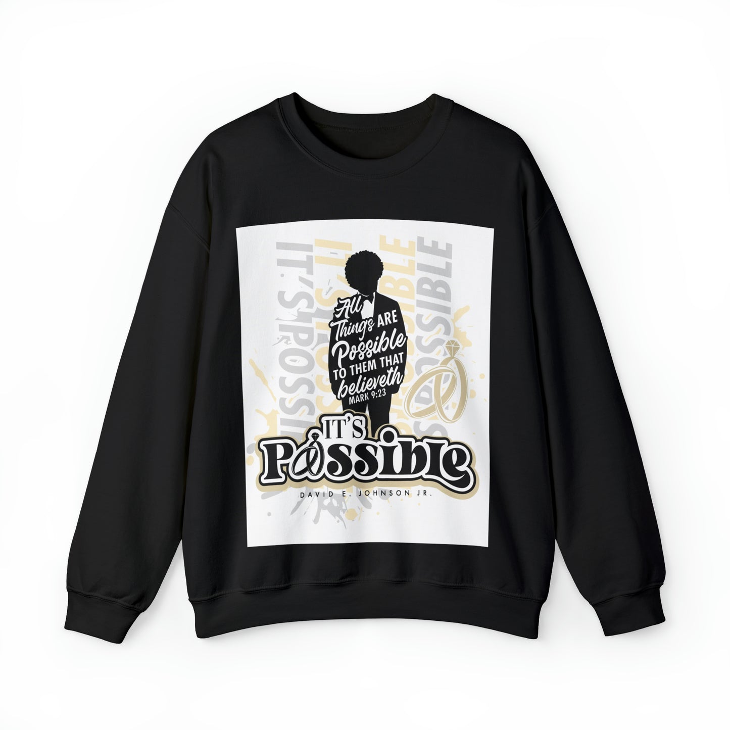 "It's Possible" Single Unisex Heavy Blend™ Crewneck Sweatshirt (Black)