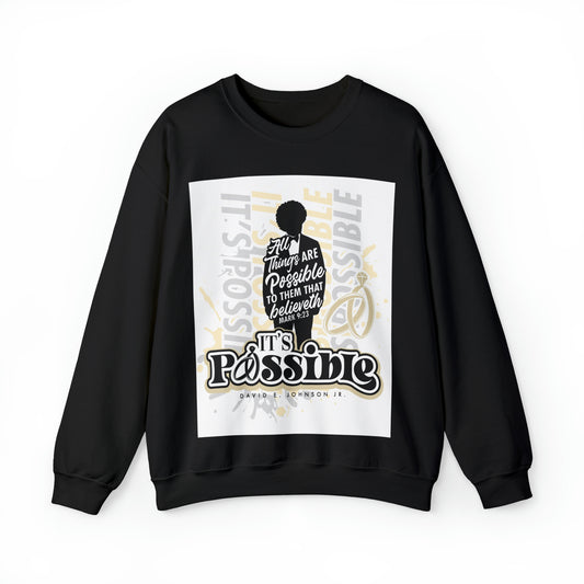 "It's Possible" Single Unisex Heavy Blend™ Crewneck Sweatshirt (Black)