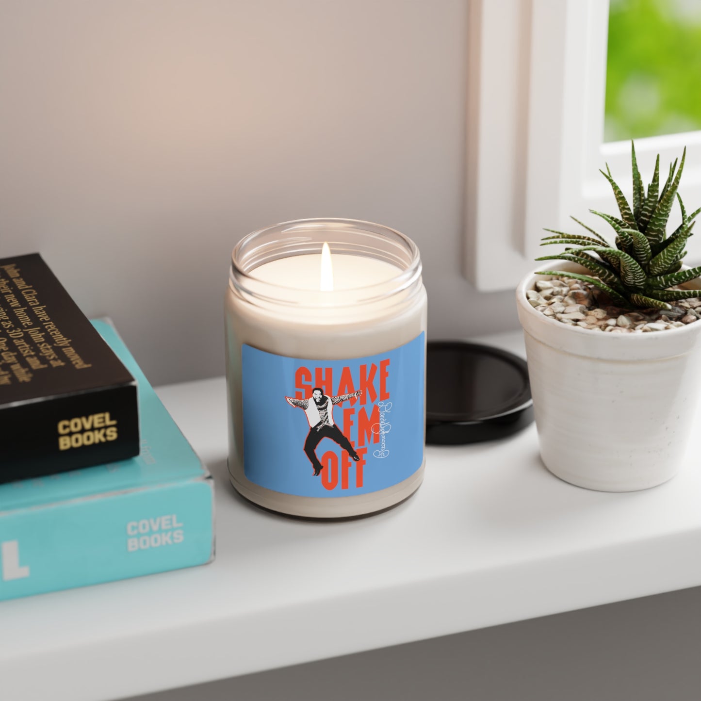 "Shake Em Off," Scented Soy Candle, Light Blue