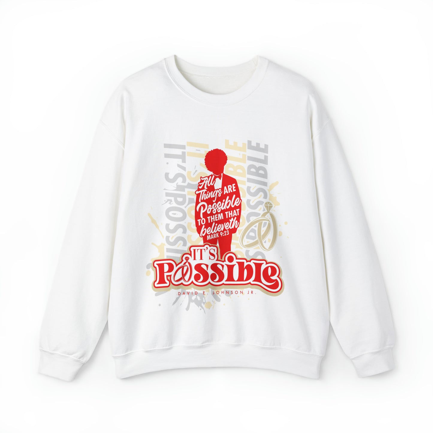 "It's Possible" Single Unisex Heavy Blend™ Crewneck Sweatshirt (Red)