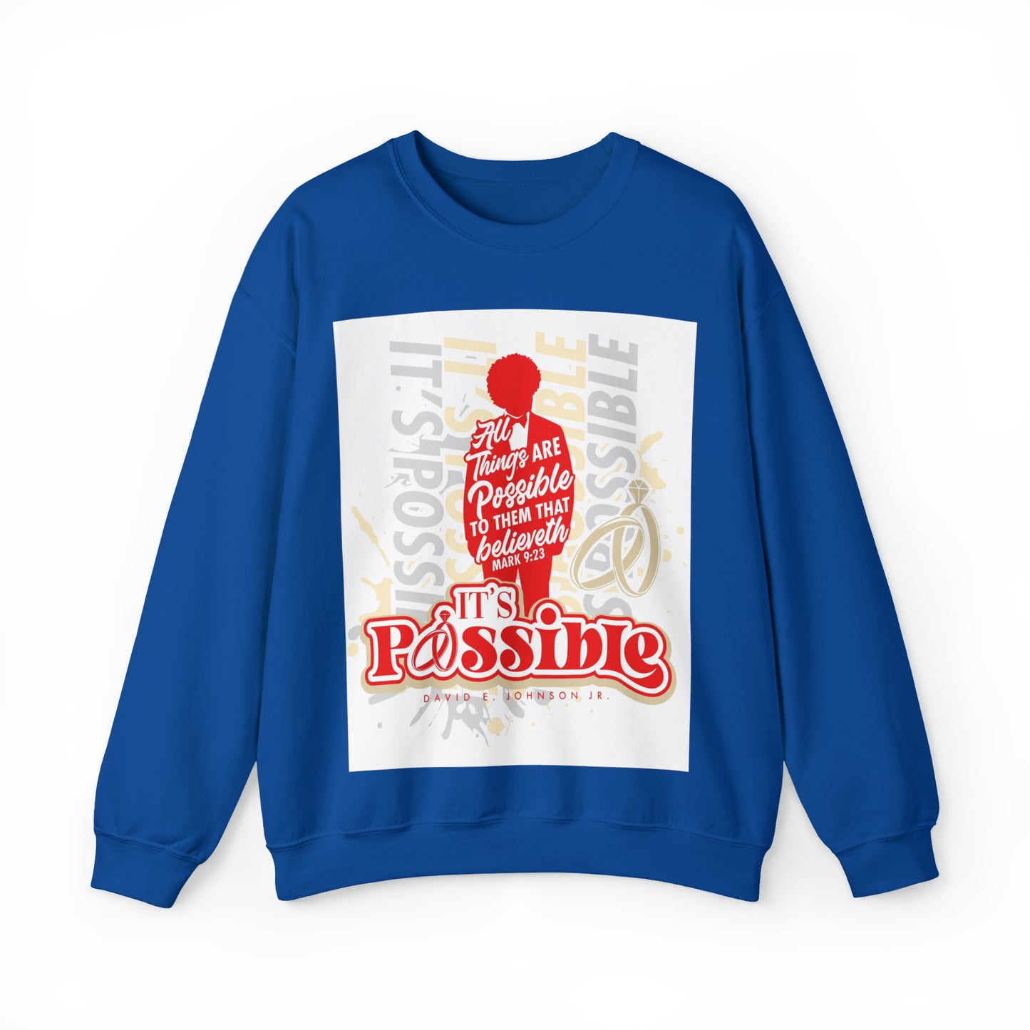 "It's Possible" Single Unisex Heavy Blend™ Crewneck Sweatshirt (Red)