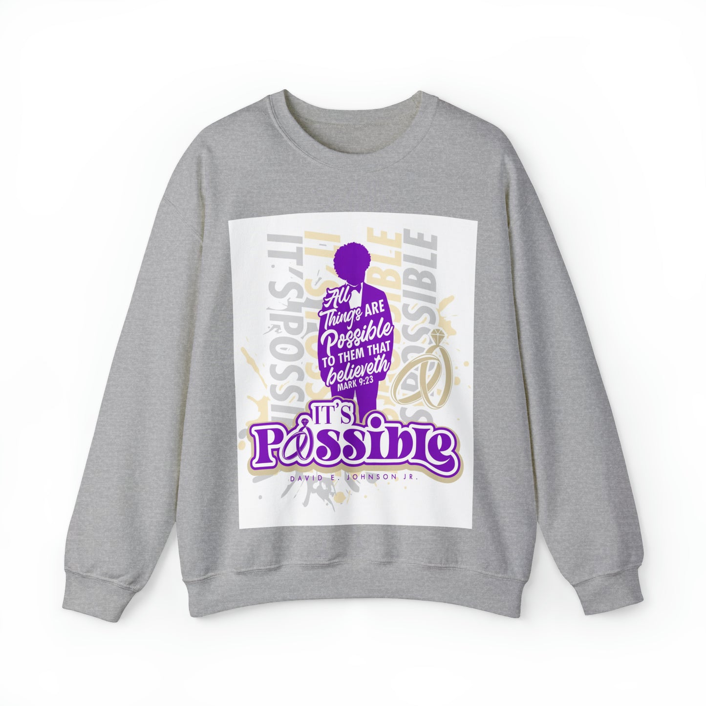 "It's Possible" Single Unisex Heavy Blend™ Crewneck Sweatshirt (Purple)