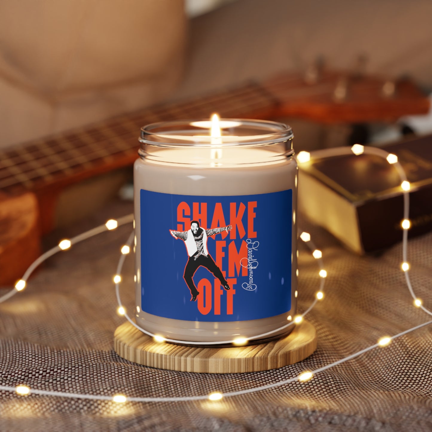 "Shake Em Off," Scented Soy Candle, Dark Blue