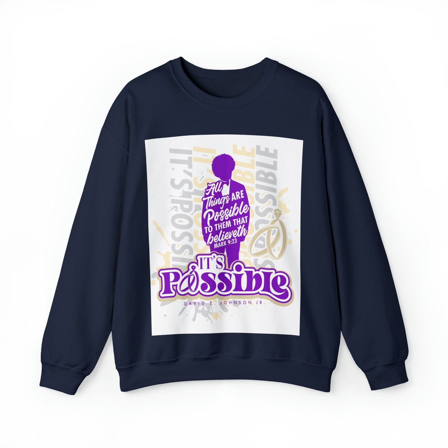 "It's Possible" Single Unisex Heavy Blend™ Crewneck Sweatshirt (Purple)