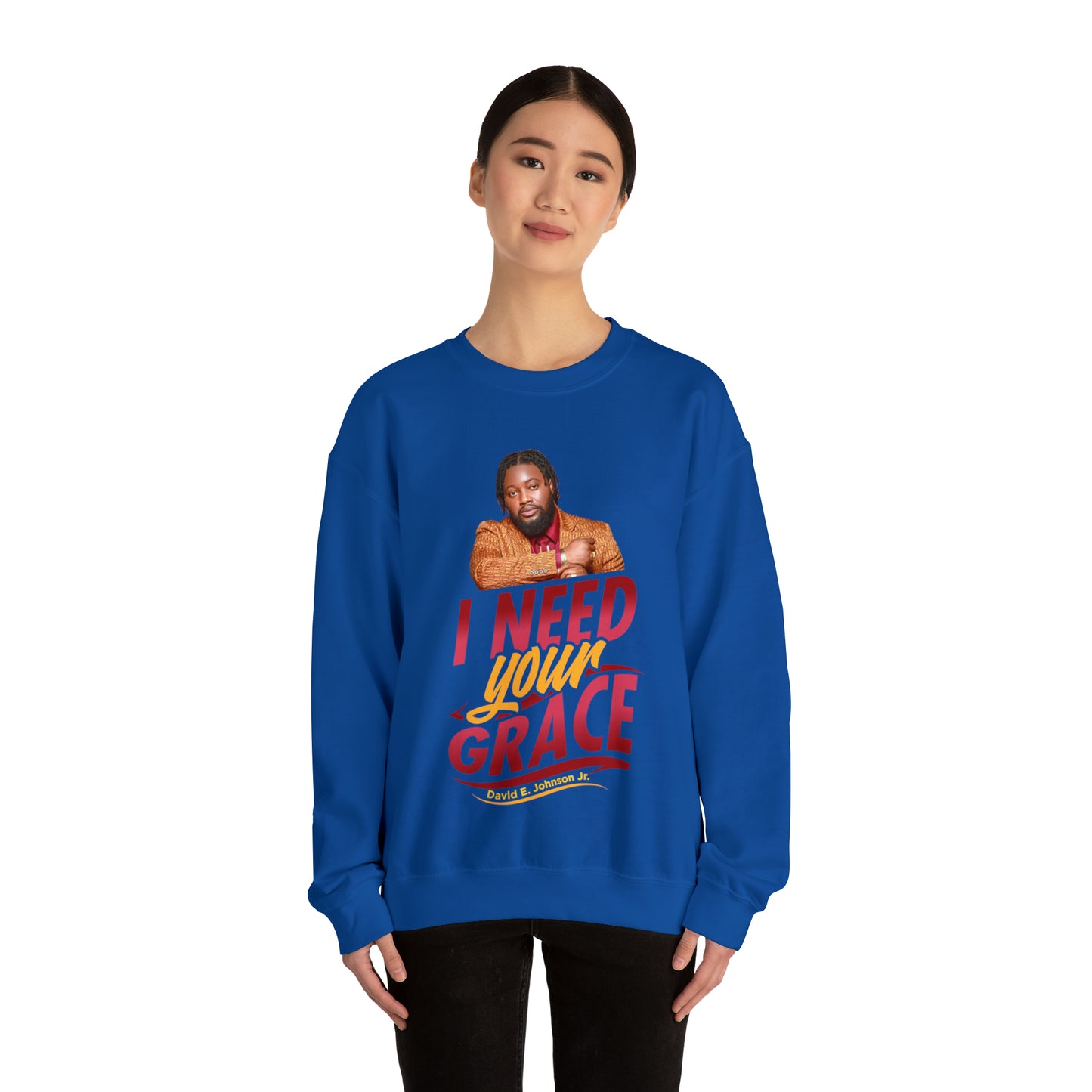 "I Need Your Grace" Graphic Unisex Heavy Blend™ Crewneck Sweatshirt