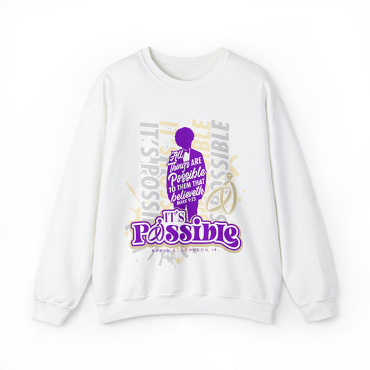 "It's Possible" Single Unisex Heavy Blend™ Crewneck Sweatshirt (Purple)