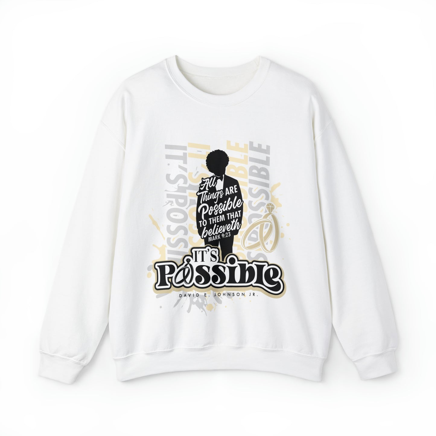 "It's Possible" Single Unisex Heavy Blend™ Crewneck Sweatshirt (Black)