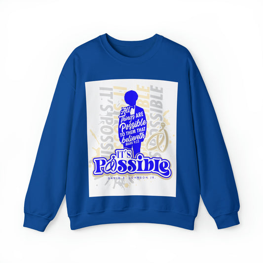 "It's Possible" Single Unisex Heavy Blend™ Crewneck Sweatshirt (Blue)