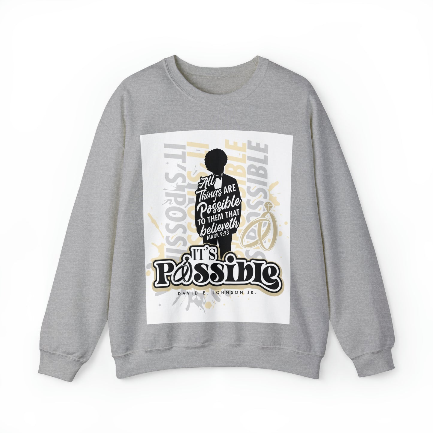 "It's Possible" Single Unisex Heavy Blend™ Crewneck Sweatshirt (Black)