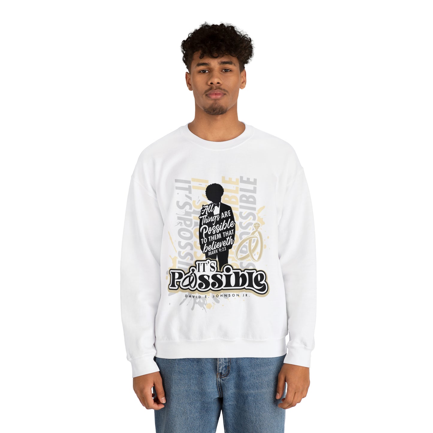"It's Possible" Single Unisex Heavy Blend™ Crewneck Sweatshirt (Black)