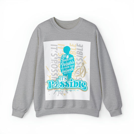 "It's Possible" Single Unisex Heavy Blend™ Crewneck Sweatshirt (Teal)