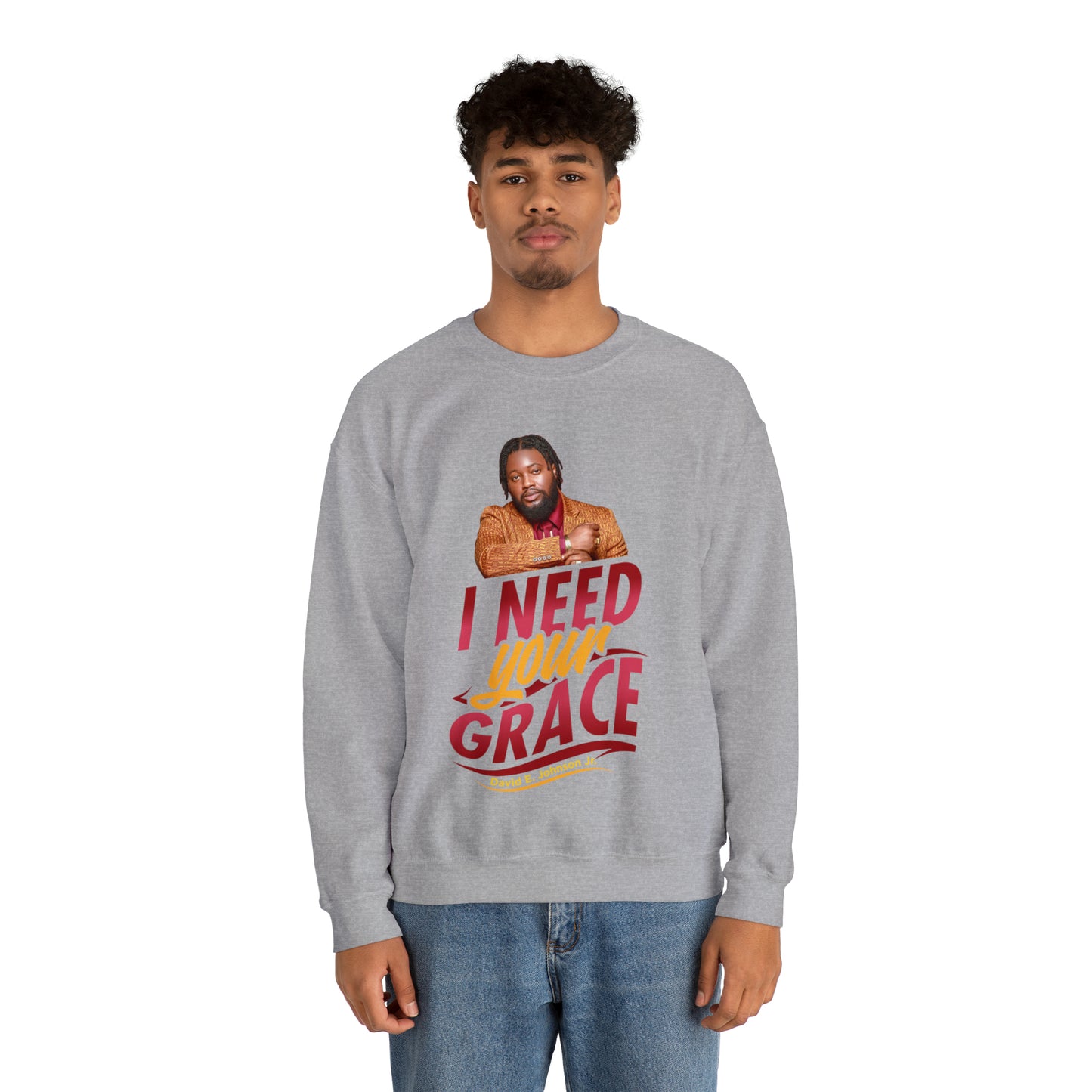 "I Need Your Grace" Graphic Unisex Heavy Blend™ Crewneck Sweatshirt