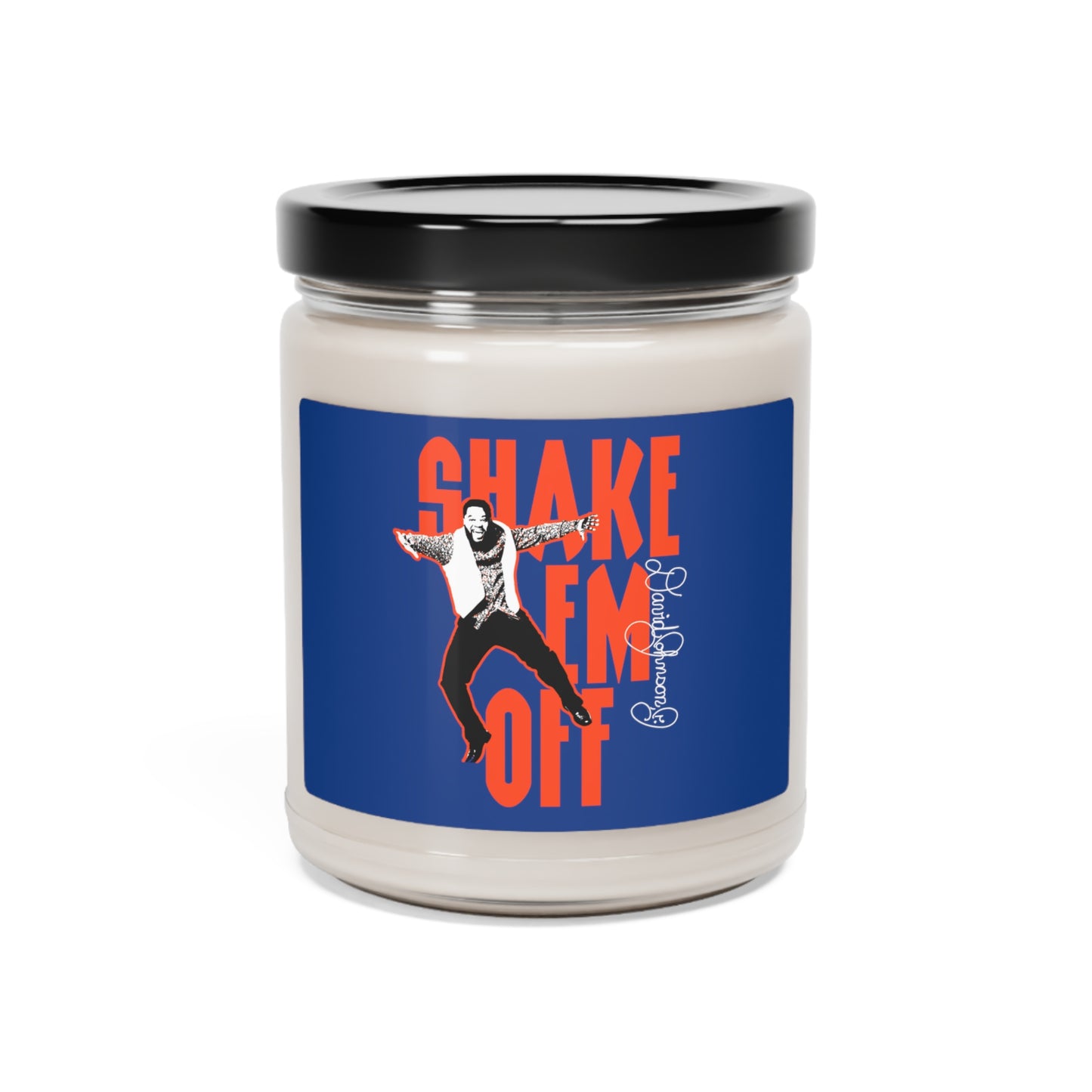 "Shake Em Off," Scented Soy Candle, Dark Blue