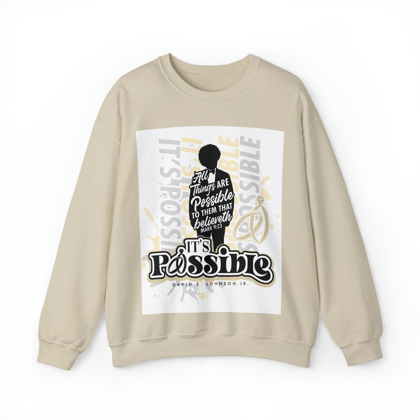 "It's Possible" Single Unisex Heavy Blend™ Crewneck Sweatshirt (Black)