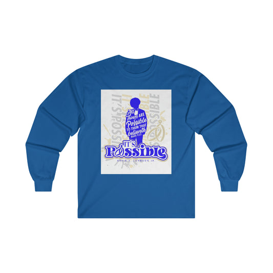 "It's Possible" Single Long Sleeve T-Shirt (Blue)