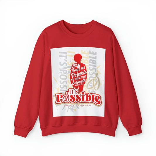 "It's Possible" Single Unisex Heavy Blend™ Crewneck Sweatshirt (Red)