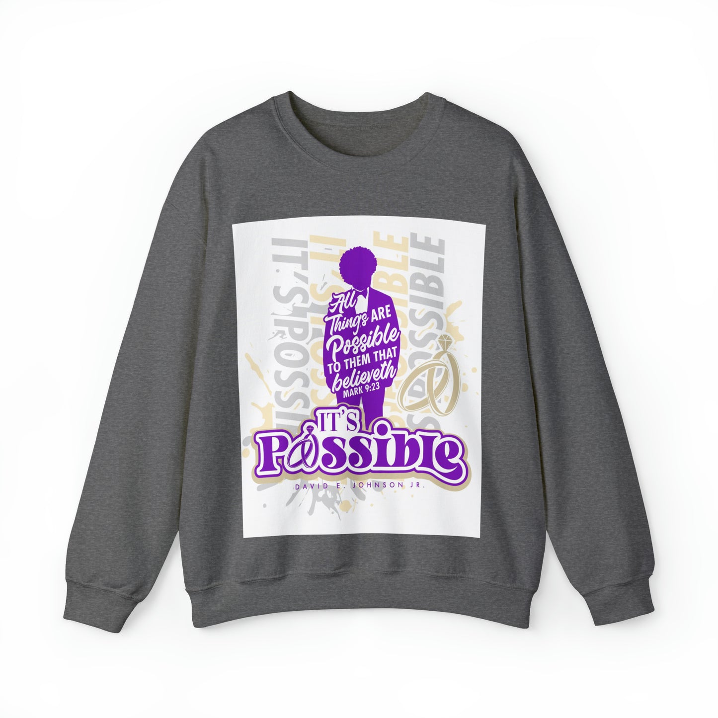 "It's Possible" Single Unisex Heavy Blend™ Crewneck Sweatshirt (Purple)