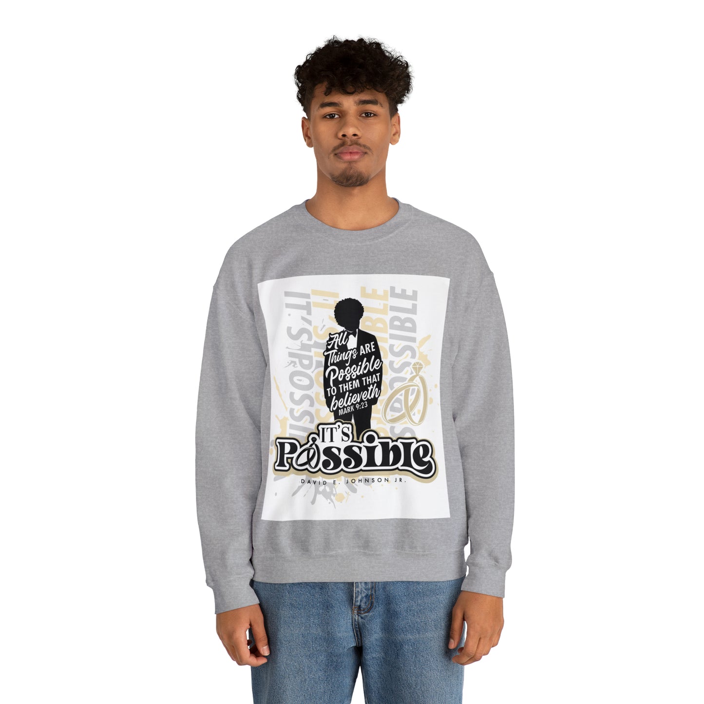 "It's Possible" Single Unisex Heavy Blend™ Crewneck Sweatshirt (Black)