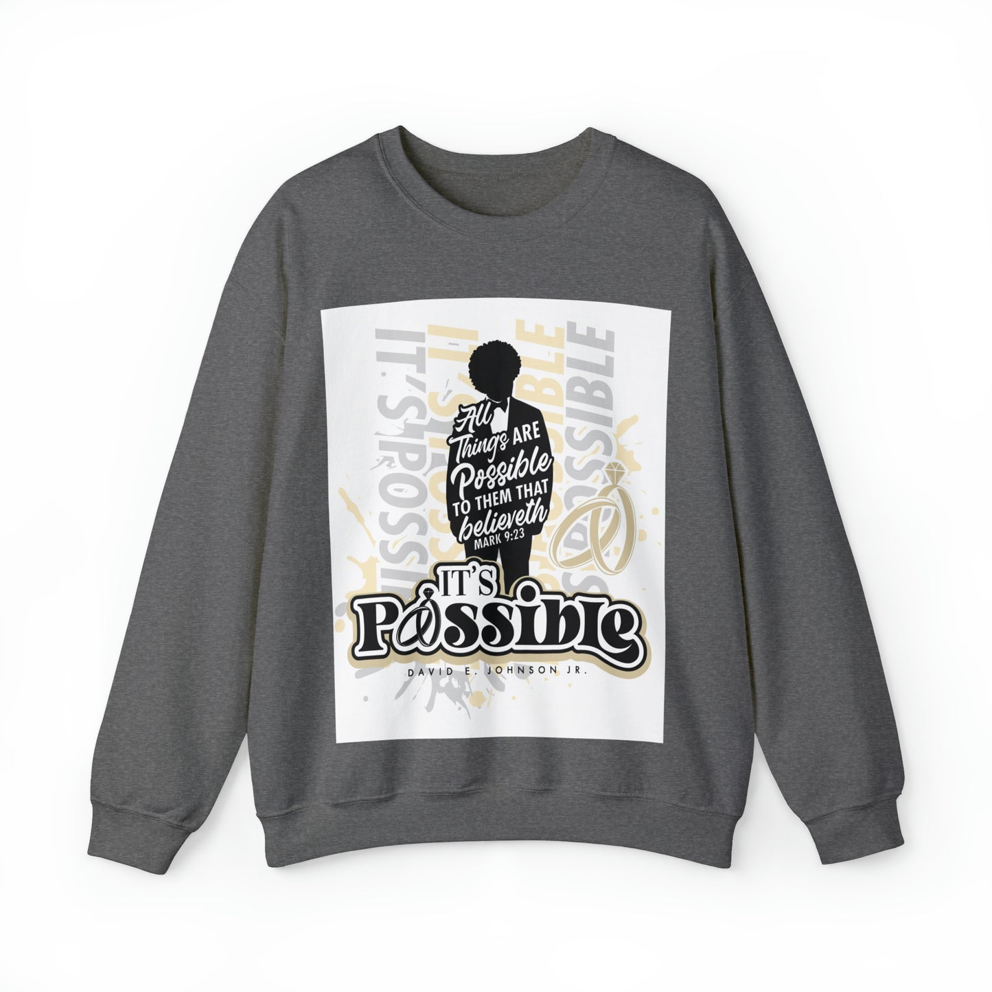 "It's Possible" Single Unisex Heavy Blend™ Crewneck Sweatshirt (Black)