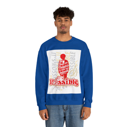 "It's Possible" Single Unisex Heavy Blend™ Crewneck Sweatshirt (Red)