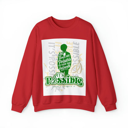 "It's Possible" Single Unisex Heavy Blend™ Crewneck Sweatshirt (Green)