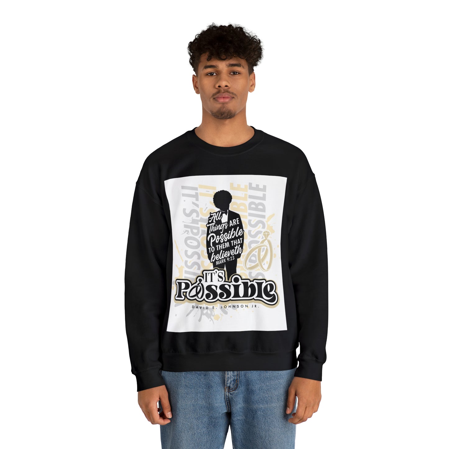 "It's Possible" Single Unisex Heavy Blend™ Crewneck Sweatshirt (Black)