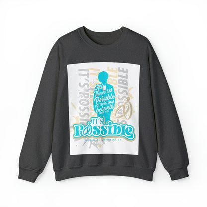 "It's Possible" Single Unisex Heavy Blend™ Crewneck Sweatshirt (Teal)