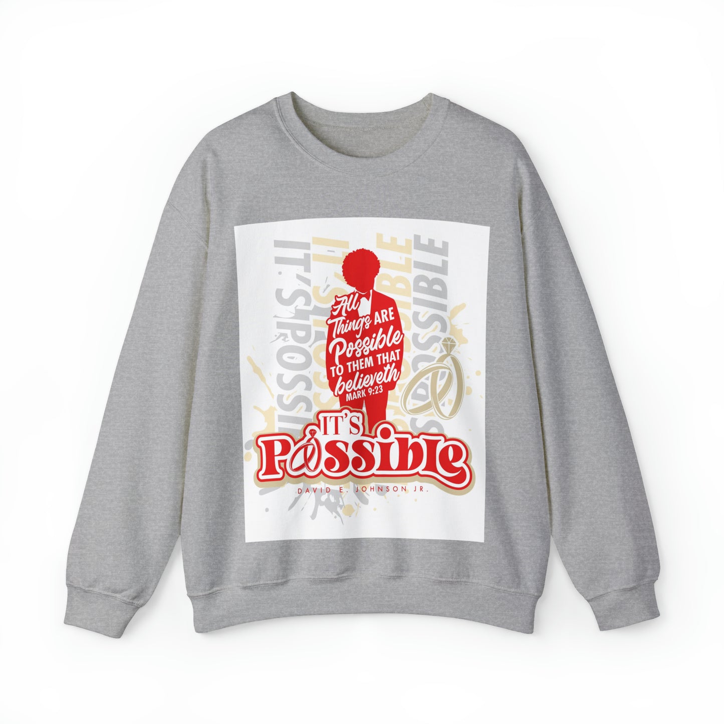 "It's Possible" Single Unisex Heavy Blend™ Crewneck Sweatshirt (Red)